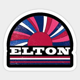 Elton Proud Name Personalized Retro Flowers Beautiful Sticker